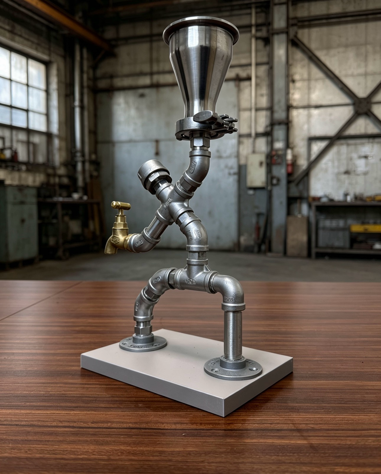 "Mr. Wine"Liquor Dispenser - 304 Stainless Steel Industrial Pipe Robot Decanter, Handmade Steampunk Bar Accessory