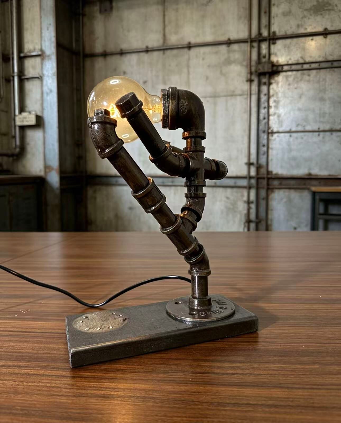“Kung Fu Master”Robot Statue - Vintage Industrial Pipe Art Sculpture, Handmade Steampunk Robot Figurine for Home Bar Decor, Rustic Sideboard & Console Table Centerpiece