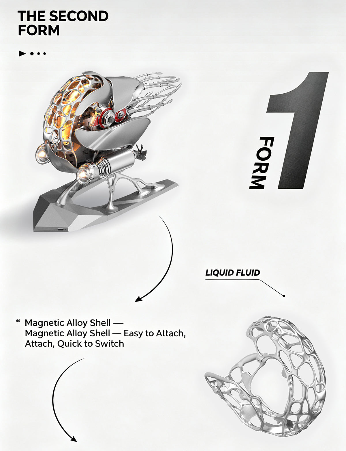 Mechanical Nautilus Shell - Precision Metal Craft Model(Nautilus/Ray)Unique Geek Gift: Dynamic Mechanical Fish Sculpture - Modern Metal Art Decor for Office Desk
