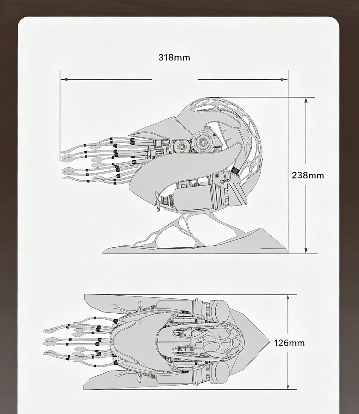 Mechanical Nautilus Shell - Precision Metal Craft Model(Nautilus/Ray)Unique Geek Gift: Dynamic Mechanical Fish Sculpture - Modern Metal Art Decor for Office Desk
