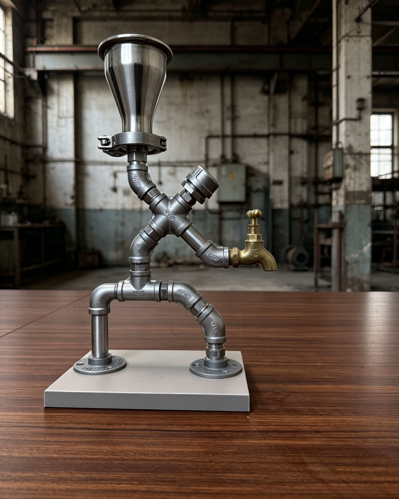 "Mr. Wine"Liquor Dispenser - 304 Stainless Steel Industrial Pipe Robot Decanter, Handmade Steampunk Bar Accessory