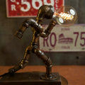 "Running" Hecho a mano, adorno industrial de metal para lámpara, barra, mesa de té, cafetería, muebles, luz nocturna, decoración de muebles retro steampunk.