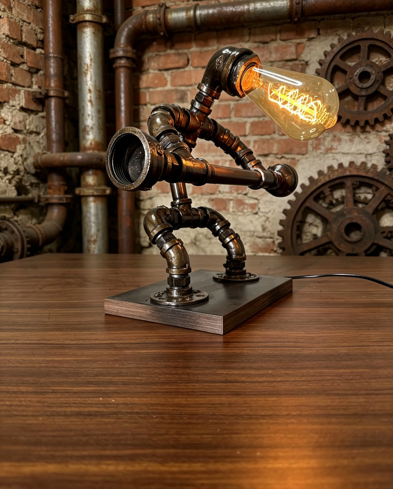 "Giant"Handmade Industrial - DIY Metal Art Robot Sculpture, Home Bar & Coffee Shop Decor