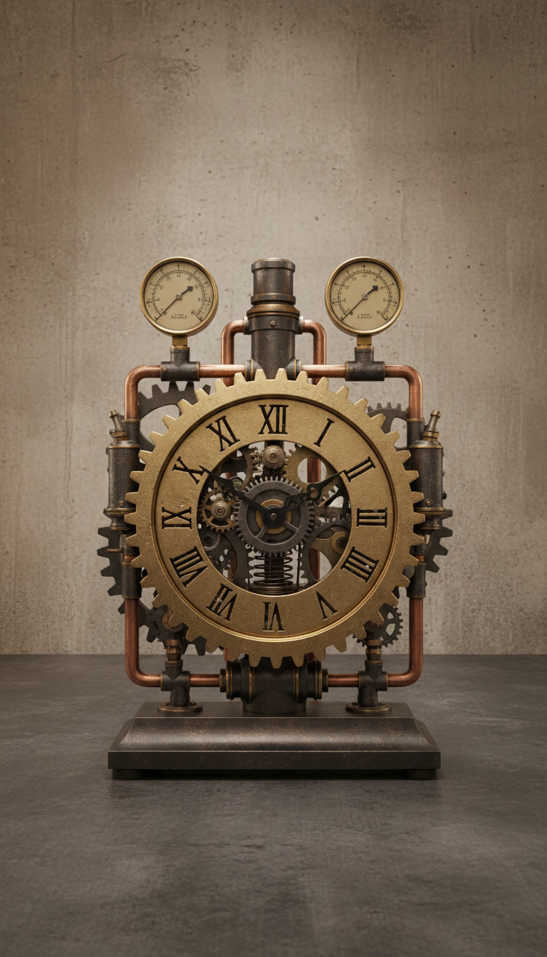 Exposed Pipe Desk Clock